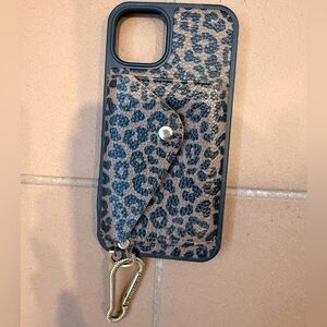 Bandolier Leopard Pattern iPhone 13 Case with Card Slot and Clip